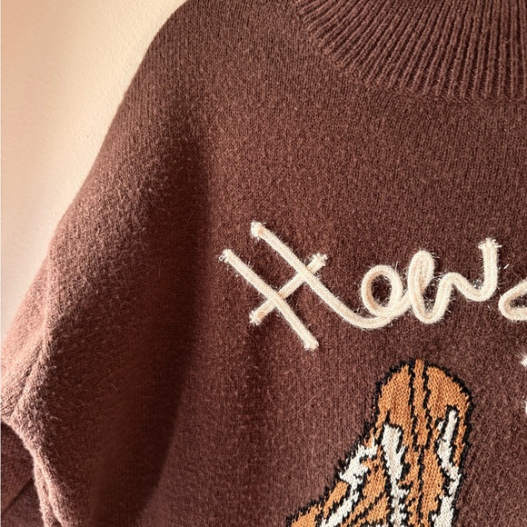 Pink Lily Brown 'Howdy' Boots Sweater - Picture 2 of 3